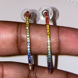 Gorgeous rainbow hoop earrings